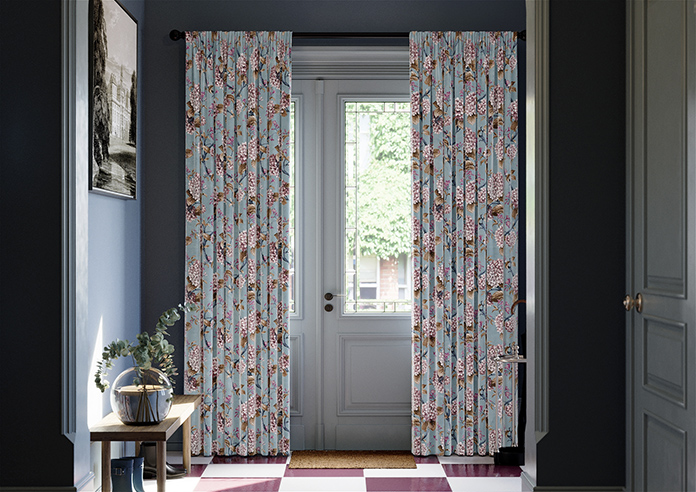 Bouquet Velvet, Cornflower - Made to Measure Curtain - Image 3